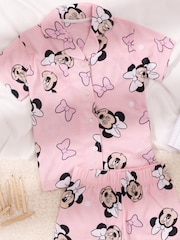 Vanilla Underground Pink Girls Disney Minnie Mouse Short Button Up Pyjamas - Image 5 of 5