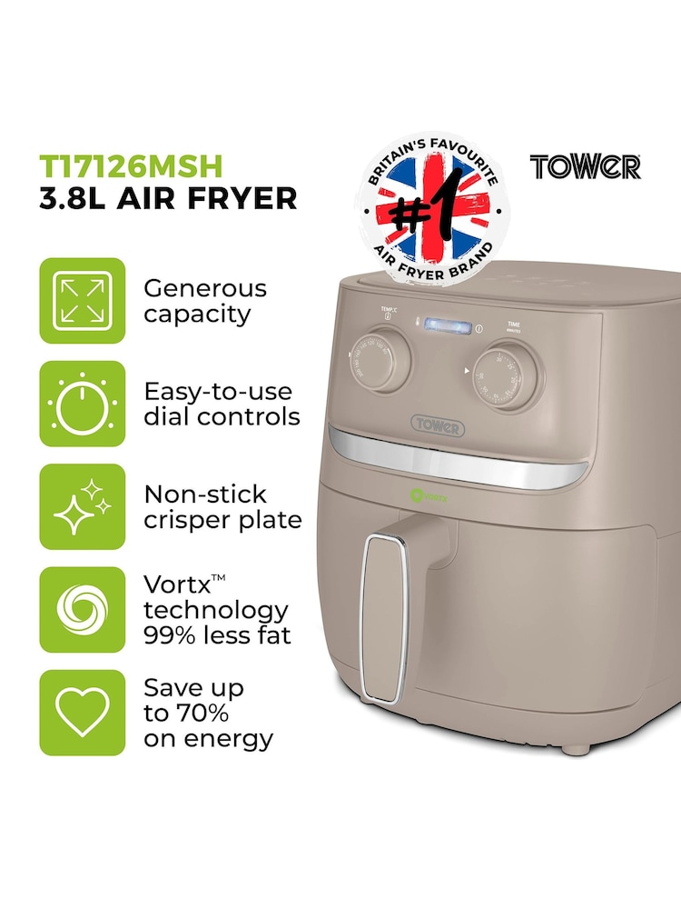 Tower Cream Vortx 3.8L Air Fryer - Image 2 of 8