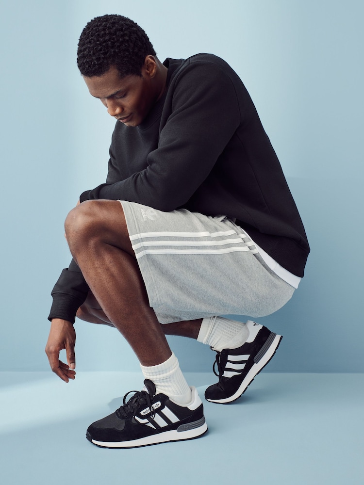 Сірий - adidas 100% Cotton Adicolor 3-у смужку Шорти - Image 6 of 7
