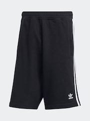 adidas Black 100% Cotton Adicolor 3-Stripes Shorts - Image 7 of 7