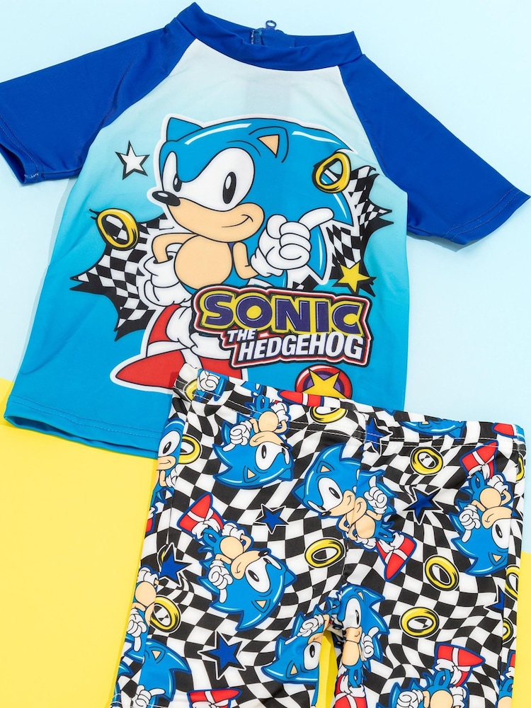 Vanilla Underground Blue Sonic The Hedgehog 2 Piece Swim Set - Image 5 of 5