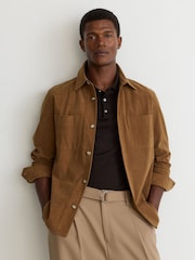 Reiss Camel Brown Townie Corduroy Twin-Pocket Overshirt - Image 1 of 7