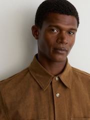 Reiss Camel Brown Townie Corduroy Twin-Pocket Overshirt - Image 3 of 7