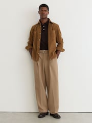 Reiss Camel Brown Townie Corduroy Twin-Pocket Overshirt - Image 4 of 7
