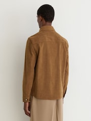 Reiss Camel Brown Townie Corduroy Twin-Pocket Overshirt - Image 5 of 7