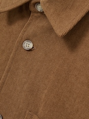 Reiss Camel Brown Townie Corduroy Twin-Pocket Overshirt - Image 7 of 7
