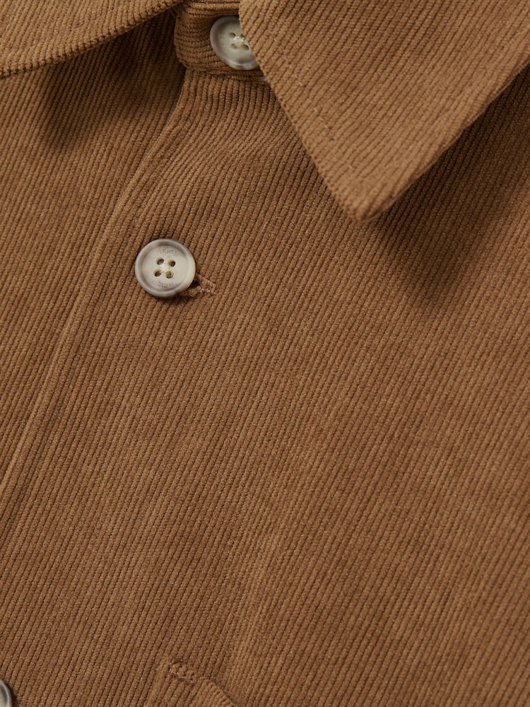 Reiss Camel Brown Townie Corduroy Twin-Pocket Overshirt - Image 7 of 7 Reiss Camel Brown Townie Corduroy Twin-Pocket Overshirt - Image 7 of 7