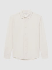 Reiss Ecru Bosa Textured Button-Through Shirt - Image 2 of 4