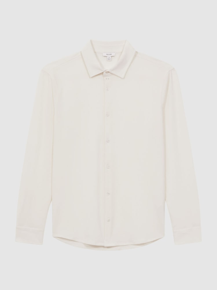 Reiss Ecru Bosa Textured Button-Through Shirt - Image 2 of 4