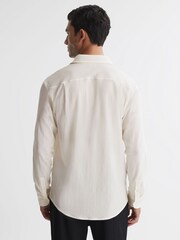Reiss Ecru Bosa Textured Button-Through Shirt - Image 4 of 4