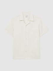 Reiss Ecru Tokyo Cuban Collar Button-Through Shirt - Image 2 of 4