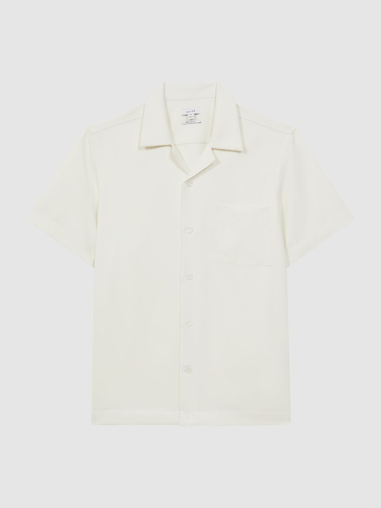 Reiss Ecru Tokyo Cuban Collar Button-Through Shirt - Image 2 of 4