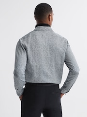 Reiss Navy/Ivory Tulum Printed Button-Through Shirt - Image 5 of 5