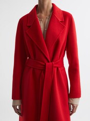 Reiss Coral Emile Wool Belted Blindseam Coat - Image 5 of 7