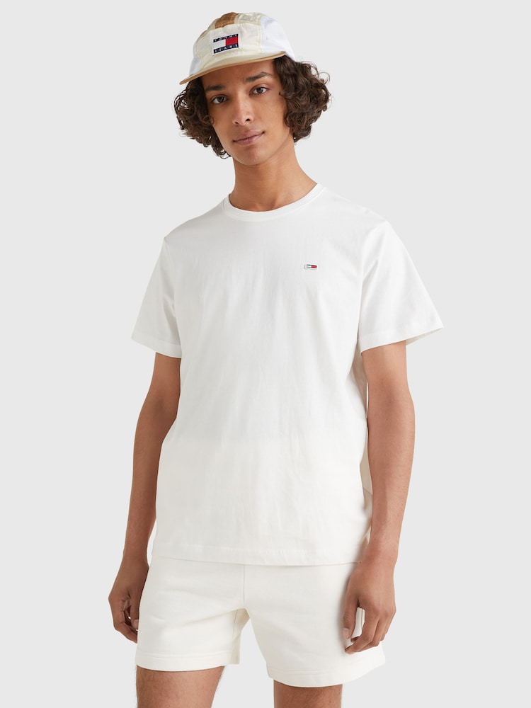 Tommy Jeans White Classics 100% Cotton T-Shirt - Image 1 of 4