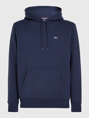 Tommy Jeans Blue Fleece Flag Patch Hoodie - Image 2 of 3