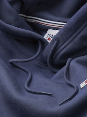 Tommy Jeans Blue Fleece Flag Patch Hoodie - Image 3 of 3