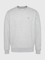 Tommy Jeans Grey Flag Patch Fleece Sweatshirt - Image 4 of 4