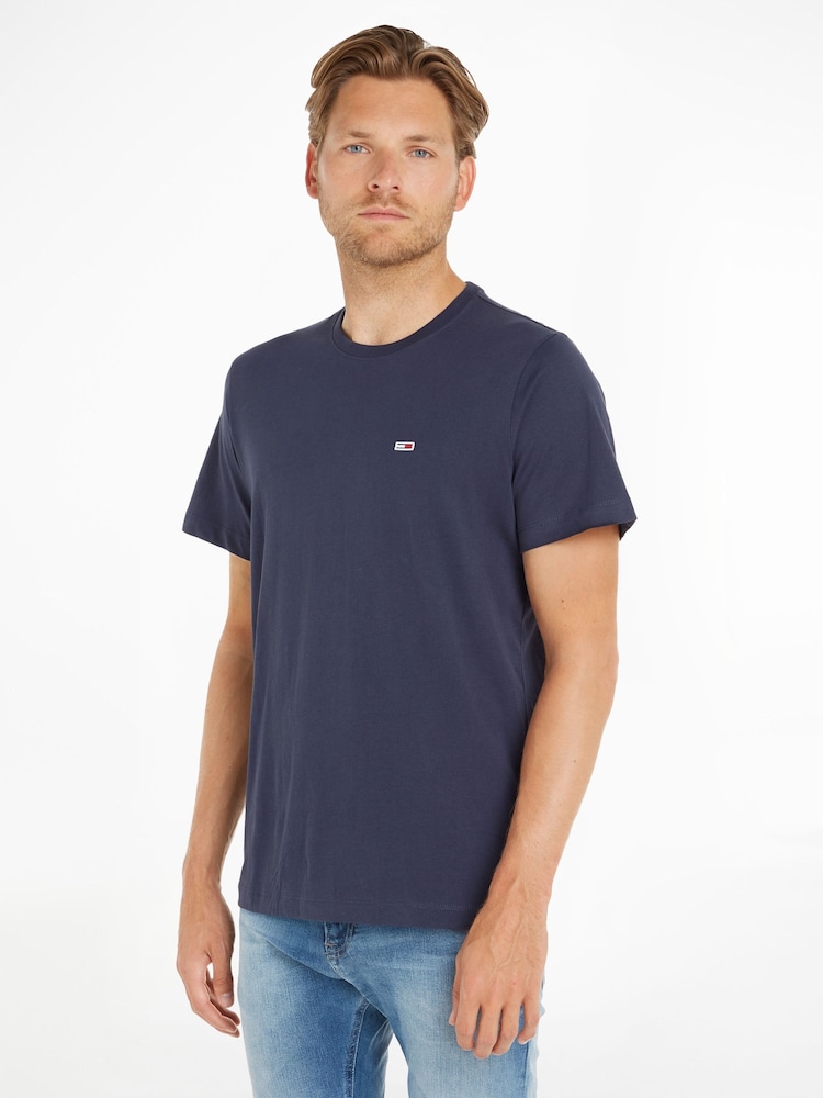 Tommy Jeans Blue Classics 100% Cotton T-Shirt - Image 1 of 4 Tommy Jeans Blue Classics 100% Cotton T-Shirt - Image 1 of 4