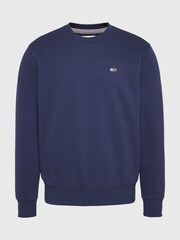 Tommy Jeans Blue Flag Patch Fleece Sweatshirt - Image 4 of 4
