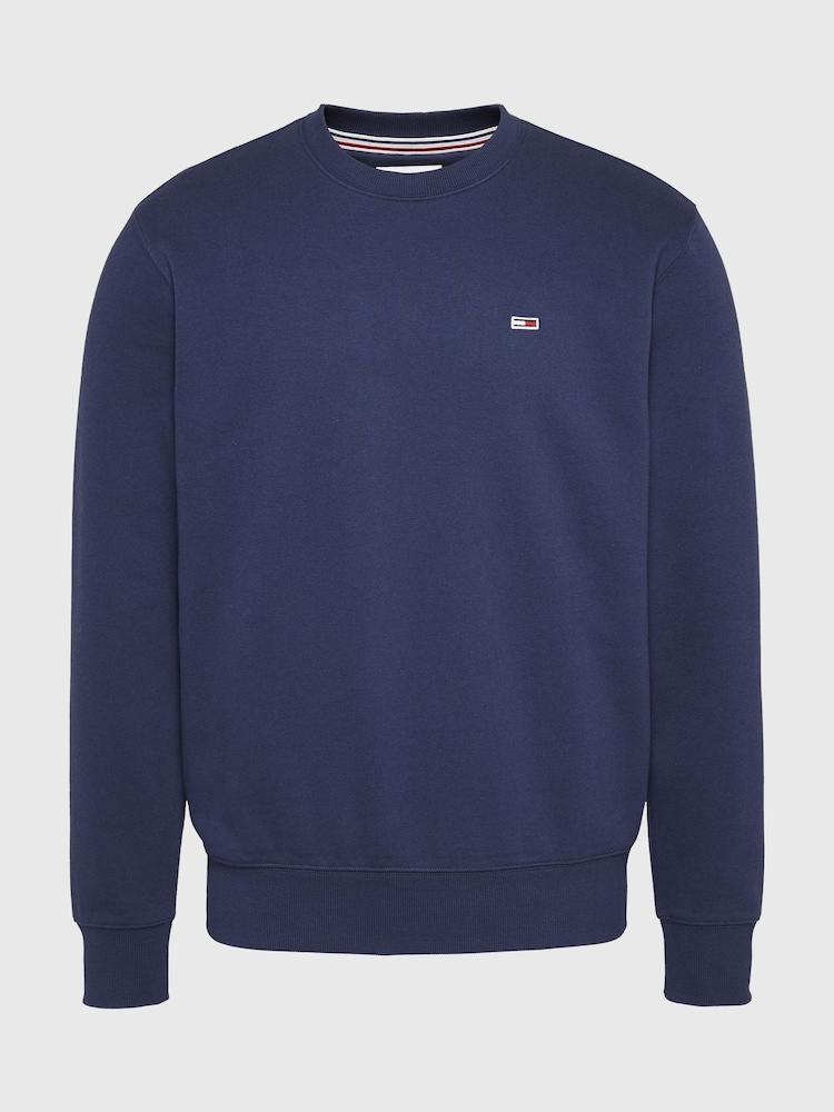 Tommy Jeans Blue Flag Patch Fleece Sweatshirt - Image 4 of 4