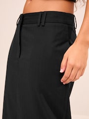 Black Tailored Herringbone Column Skirt - Image 5 of 7
