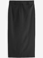 Black Tailored Herringbone Column Skirt - Image 6 of 7