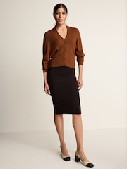 Black Shape Pencil Skirt - Image 1 of 6