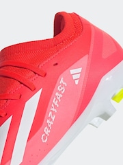 adidas Red/White Football X Crazyfast League Firm Ground Adult Boots - Image 11 of 13
