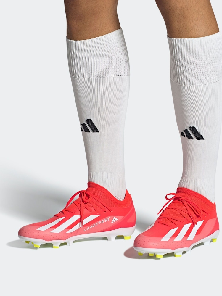 adidas Red/White Football X Crazyfast League Firm Ground Adult Boots - Image 13 of 13