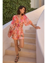 Orange/Pink Pull-On Shorts - Image 1 of 6
