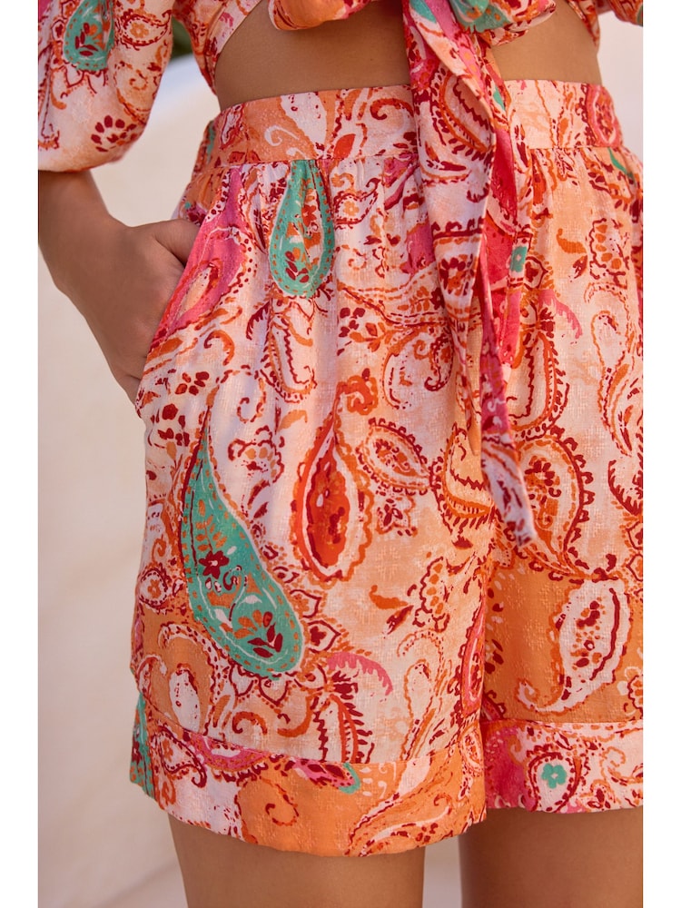 Orange/Pink Pull-On Shorts - Image 2 of 6