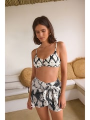 Black/White Tie Detail Skort - Image 1 of 4