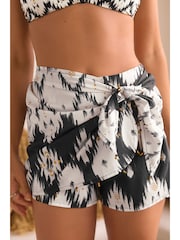 Black/White Tie Detail Skort - Image 4 of 4