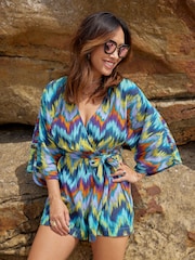 Myleene Klass Purple/Teal Rik Rak Playsuit - Image 1 of 9