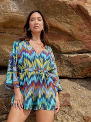 Myleene Klass Purple/Teal Rik Rak Playsuit - Image 4 of 9