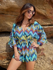 Myleene Klass Purple/Teal Rik Rak Playsuit - Image 6 of 9