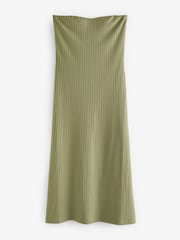 Khaki Green Bandeau Jersey Summer Dress - Image 6 of 7