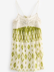 White/Green Embroidered Mini Dress - Image 6 of 7