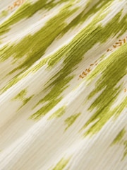 White/Green Embroidered Mini Dress - Image 7 of 7