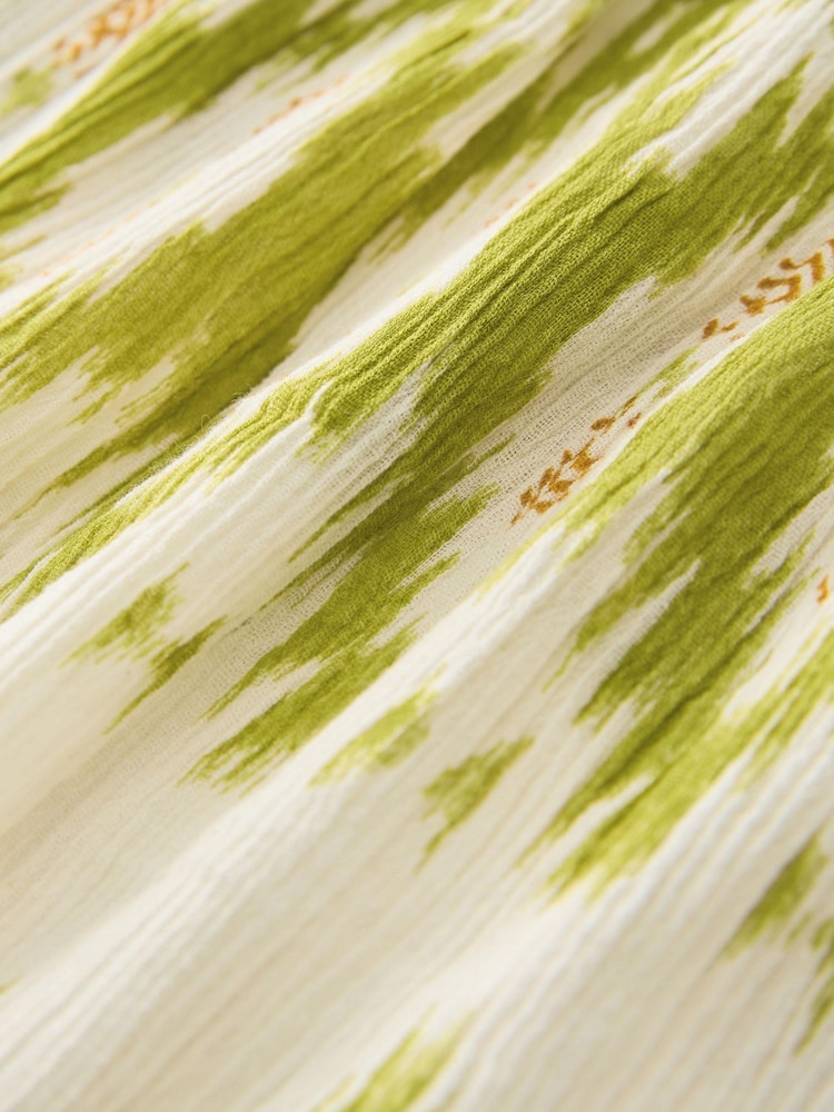 White/Green Embroidered Mini Dress - Image 7 of 7