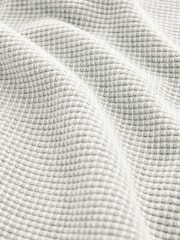 Grey Regular Fit Knitted Waffle Textured 100% Cotton Polo Shirt - Image 6 of 7