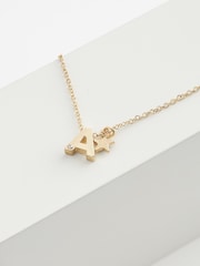 Gold Tone A Star Initial Necklace - Image 1 of 3