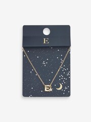 Gold Tone E Star Initial Necklace - Image 2 of 3