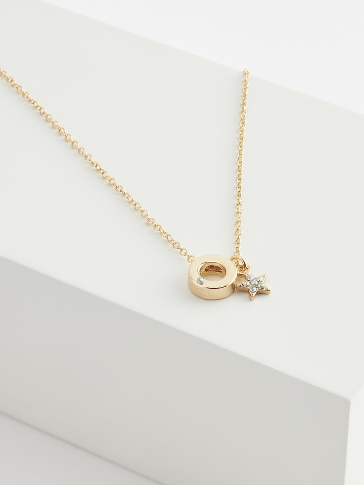 Gold Tone O Star Initial Necklace - Image 1 of 3