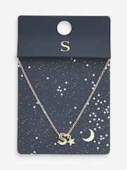 Gold Tone S Star Initial Necklace - Image 2 of 3