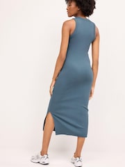 Blau - Umstandsmode Geripptes Kleid - Bild 3 von 8