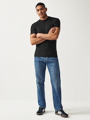 Black Muscle Fit Essential Crew Neck T-Shirt - Image 2 of 7