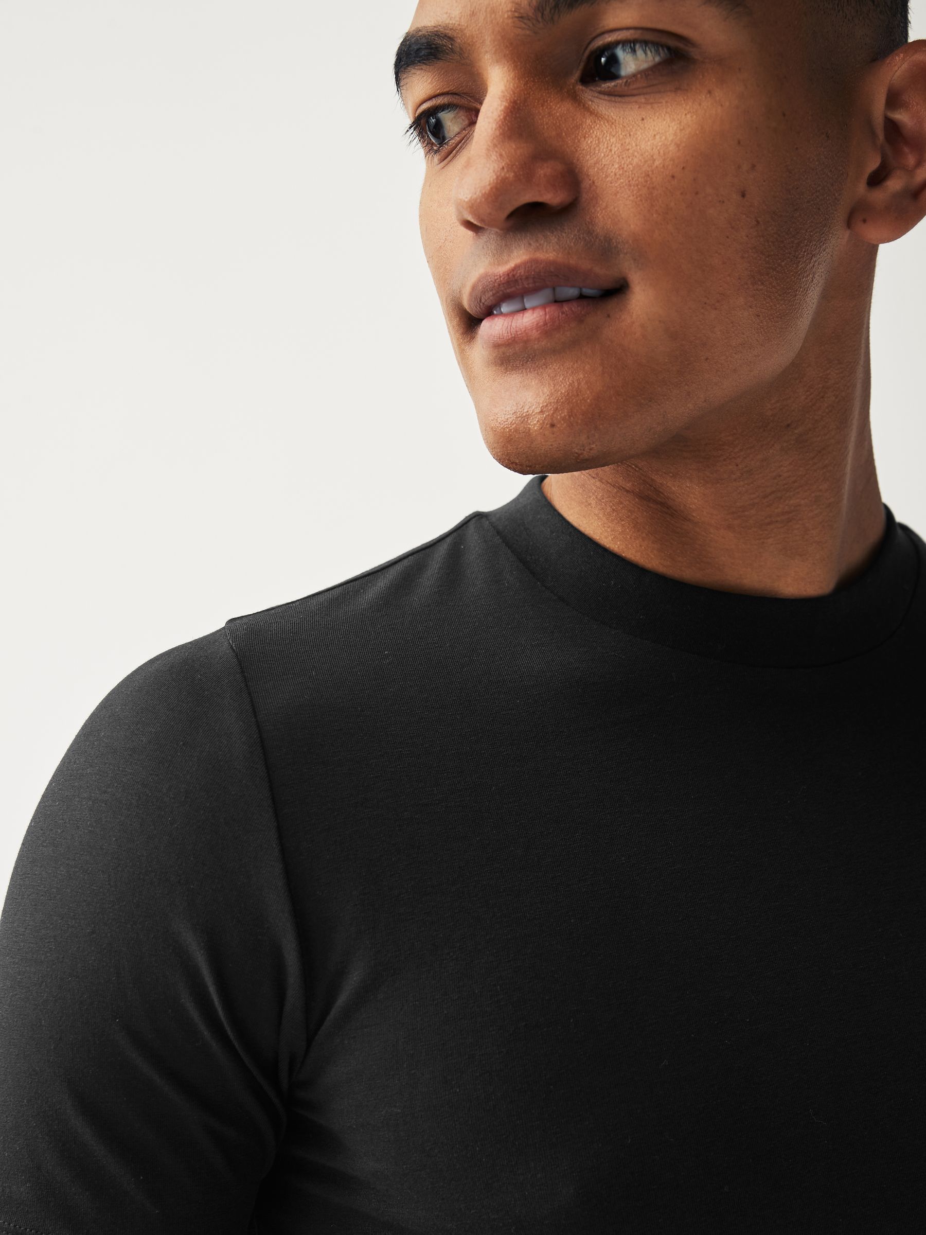 Buy Black Muscle Fit Essential Crew Neck T-Shirt from Next