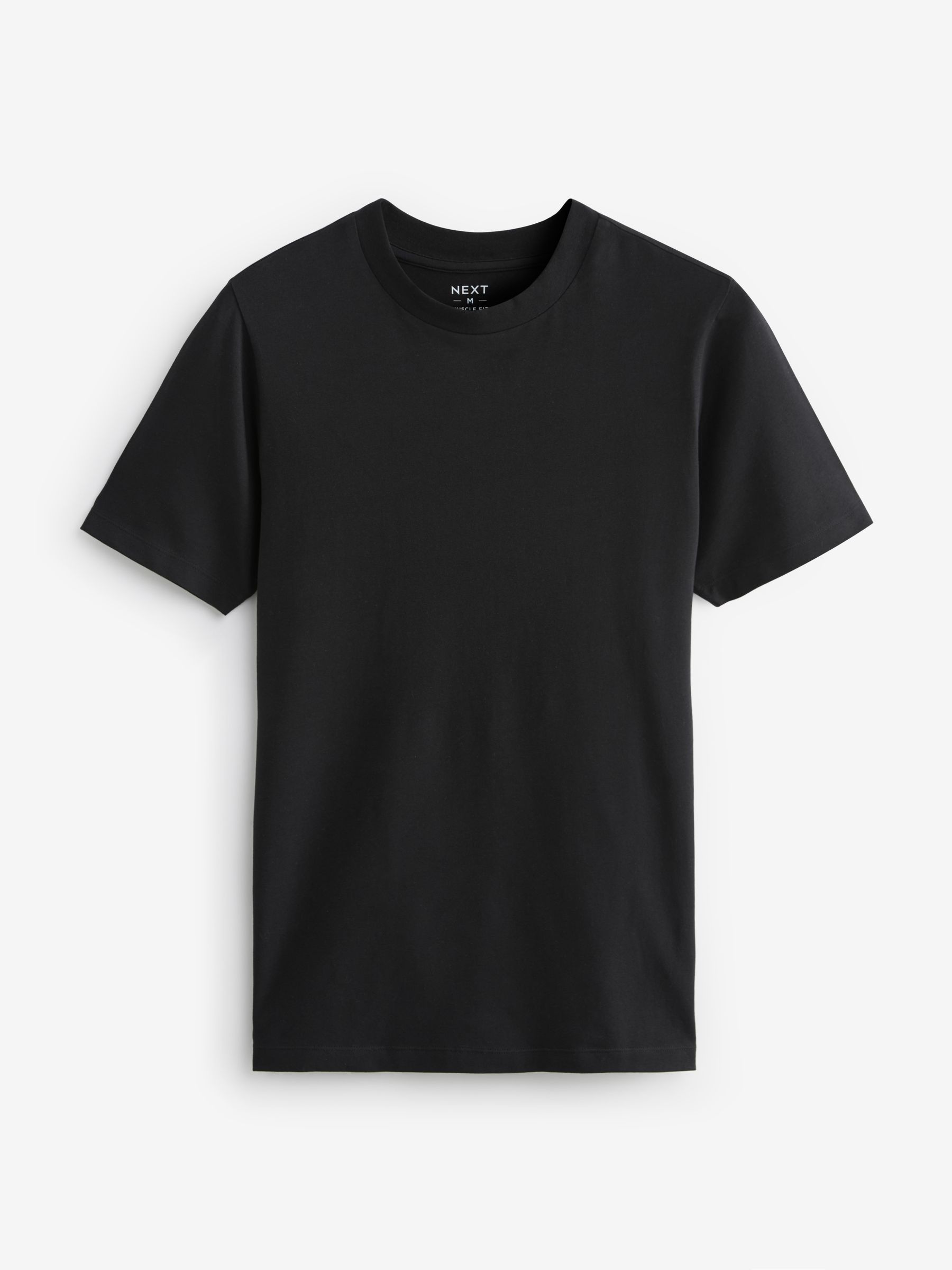 Buy Black Muscle Fit Essential Crew Neck T-Shirt from Next